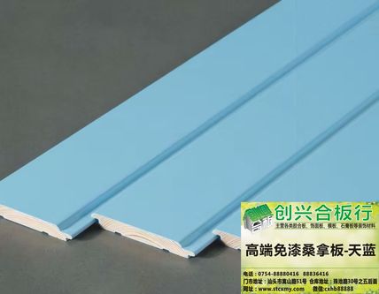 高端免漆桑拿板-天蓝